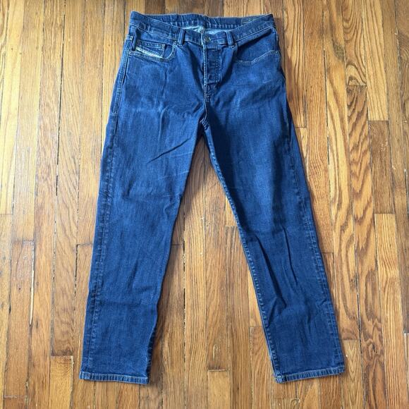 Diesel 2020 D-Viker RM040 straight fit stretch blue denim jeans 33x30 Button Fly - Picture 1 of 9